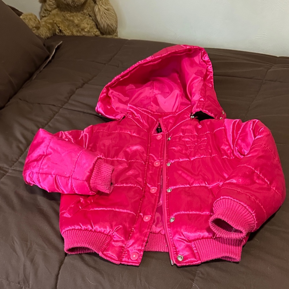 Arizona Jean Company Pink Hooded Puffer Jacket